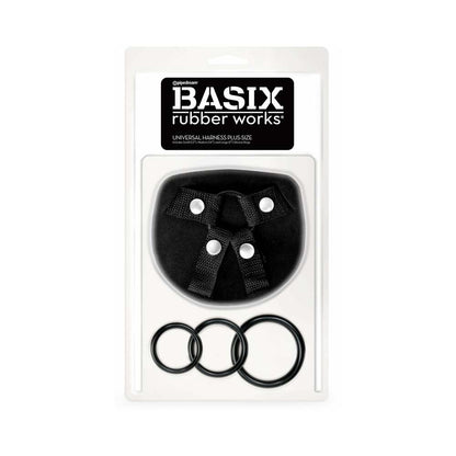BASIX RUBBER WORKS UNIVERSAL HARNESS PLUS SIZE BLACK