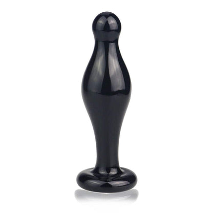 LOVETOY - 4.5" GLASS ROMANCE ANAL PLUG BLACK