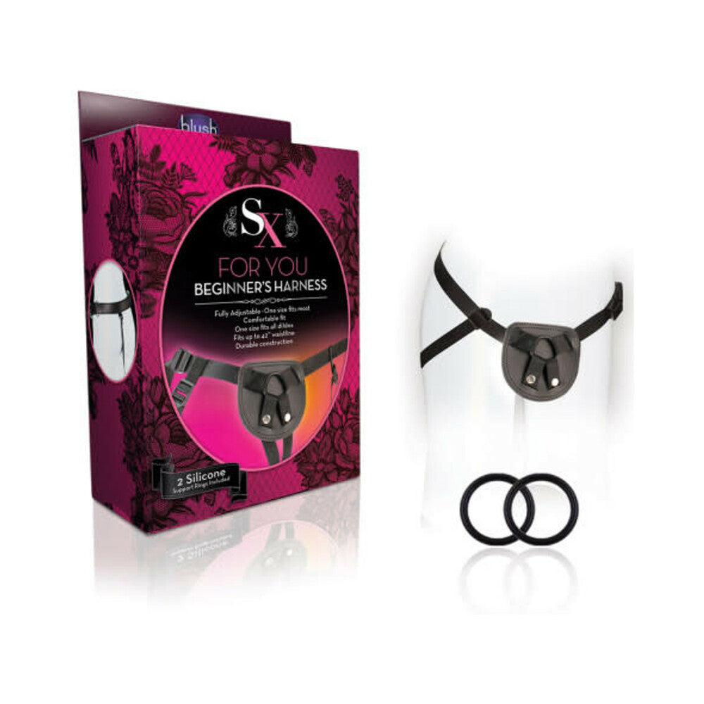 BLUSH - SX FOR YOU ADJUSTABLE FAUX LEATHER BEGINNER''S HARNESS BLACK