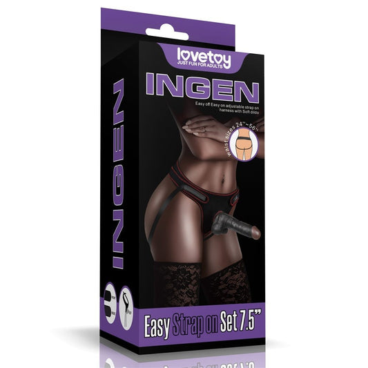 LOVETOY - EASY STRAPON SET 7.5" BLACK