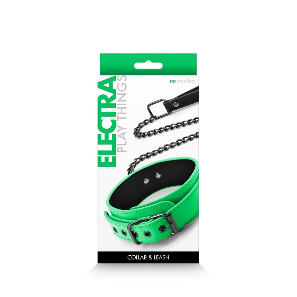 NS TOYS - ELECTRA - COLLAR & LEASH - GREEN