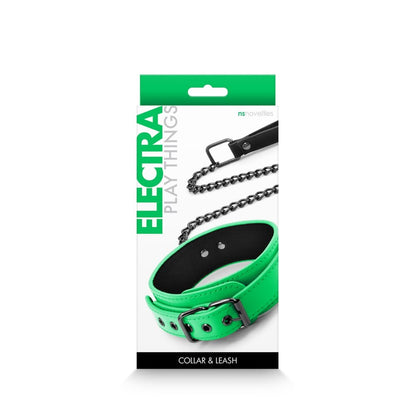NS TOYS - ELECTRA - COLLAR & LEASH - GREEN