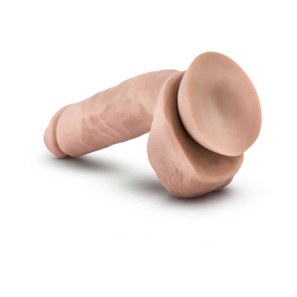 AU NATUREL ANTHONY 8.5 IN. POSABLE DUAL DENSITY DILDO WITH BALLS BEIGE