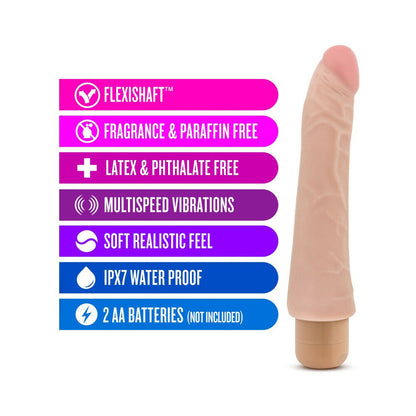 X5 PLUS MAMBO VIBE REALISTIC 9.25 IN. VIBRATING DILDO BEIGE