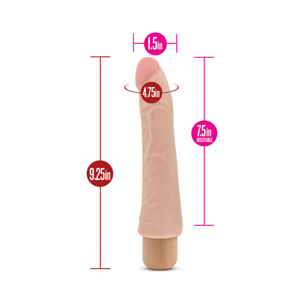 X5 PLUS MAMBO VIBE REALISTIC 9.25 IN. VIBRATING DILDO BEIGE