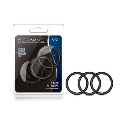 BLUSH - PERFORMANCE VS1 PURE PREMIUM SILICONE COCKRINGS 3 PACK MEDIUM