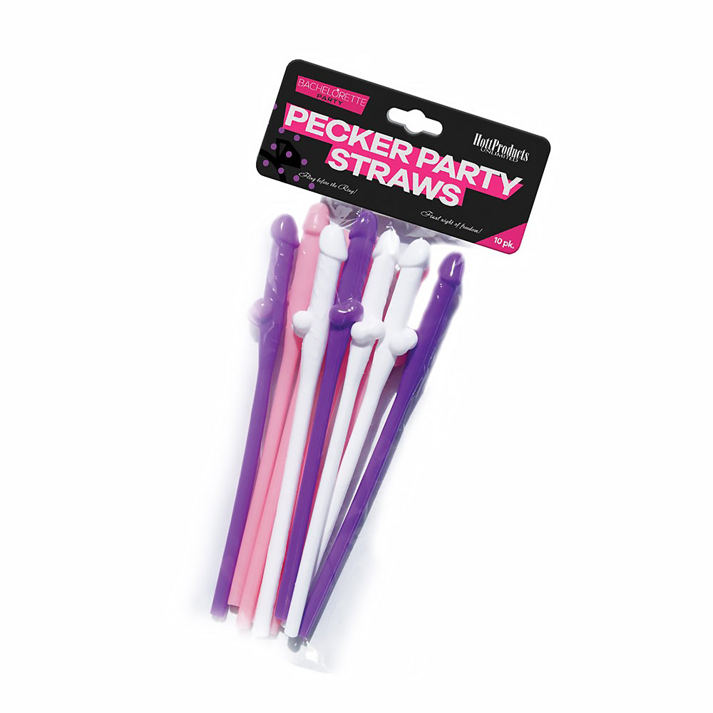 HOTT PRODUCTS - BACHELORETTE PARTY PECKER PARTY STRAWS 10-PACK