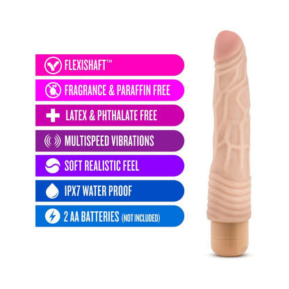 DR. SKIN VIBE 2 REALISTIC 9 IN. VIBRATING DILDO BEIGE