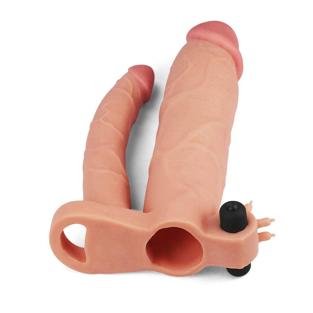 LOVETOY - ADD 3" VIBRATING DOUBLE PENIS SLEEVE