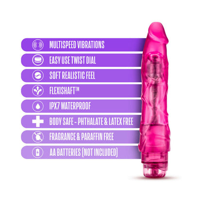 B YOURS VIBE 1 REALISTIC 9 IN. VIBRATING DILDO PINK