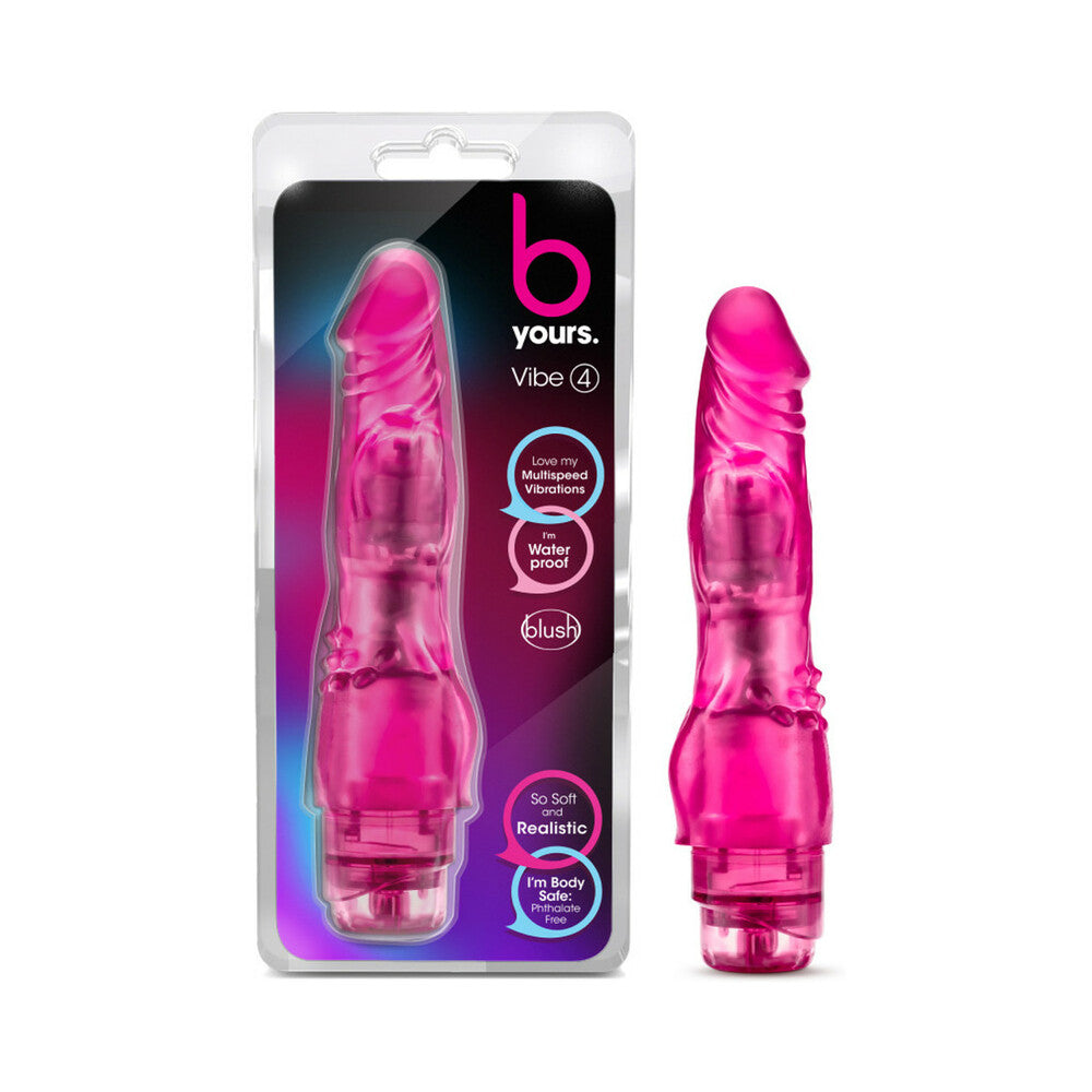 BLUSH - B YOURS VIBE 4 REALISTIC 8 IN. VIBRATING DILDO PINK