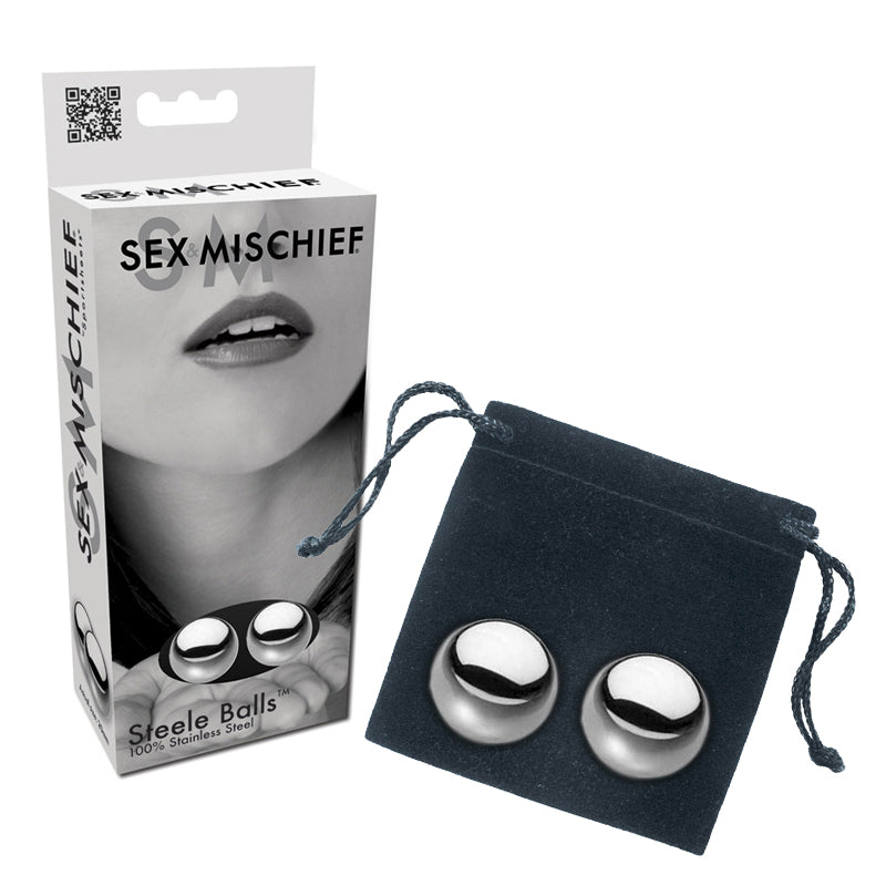 SPORTSHEETS - BOULES DE GEISHA « SEX & MISCHIEF STEELE BALLS » EN ACIER INOXYDABLE