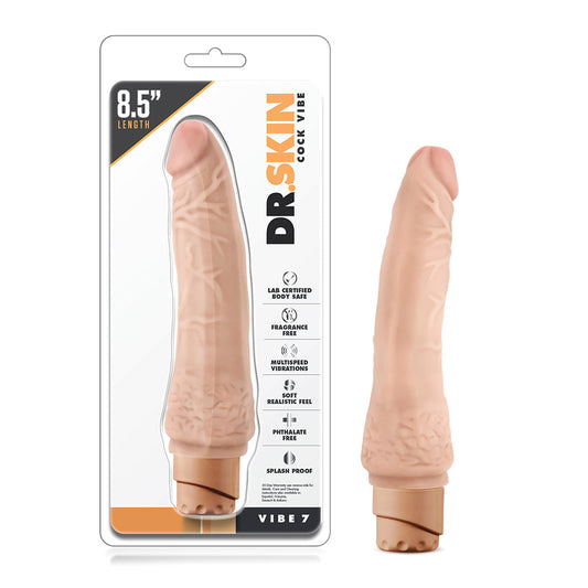 BLUSH - DR. SKIN COCK VIBE 7 REALISTIC 8.5 IN. VIBRATING DILDO