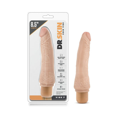 DR. SKIN VIBE 7 REALISTIC 8.5 IN. VIBRATING DILDO BEIGE
