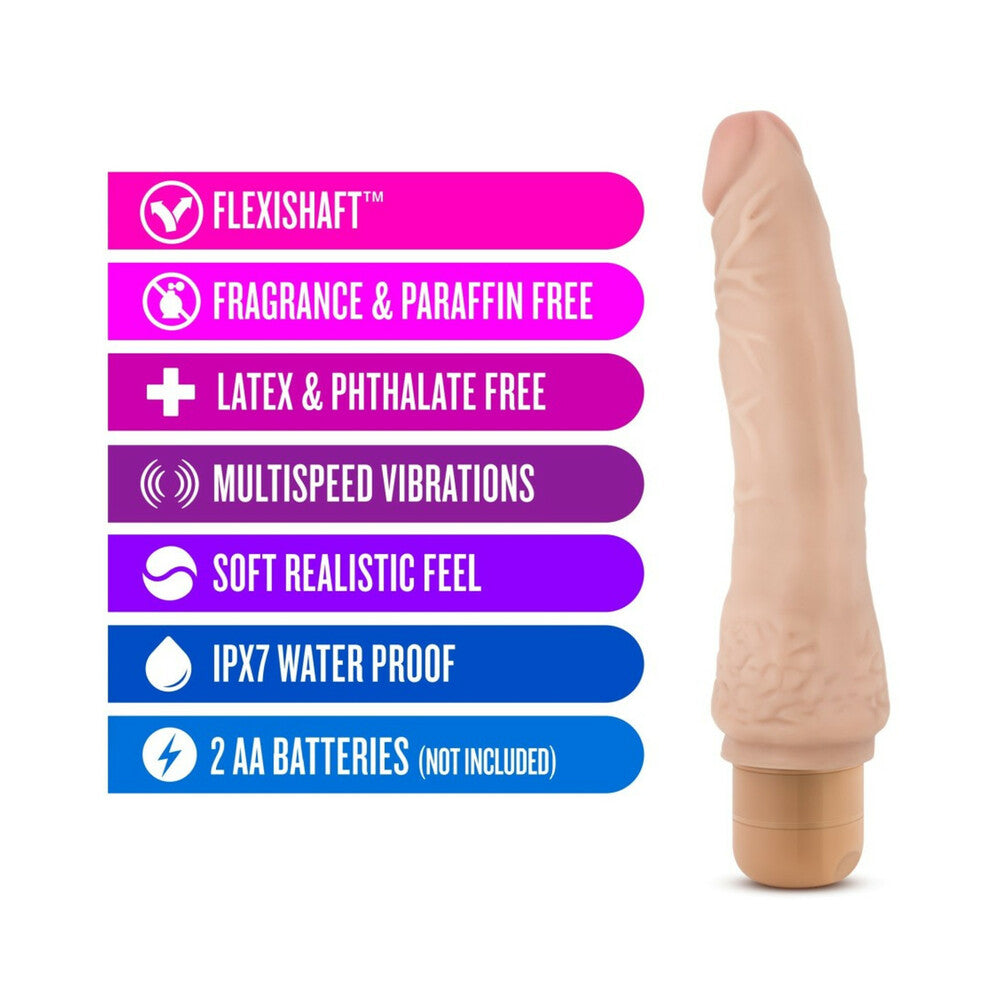 DR. SKIN VIBE 7 REALISTIC 8.5 IN. VIBRATING DILDO BEIGE
