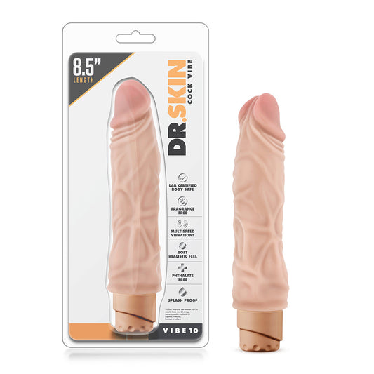 BLUSH - DR. SKIN COCK VIBE 10 REALISTIC 8.5 IN. VIBRATING DILDO