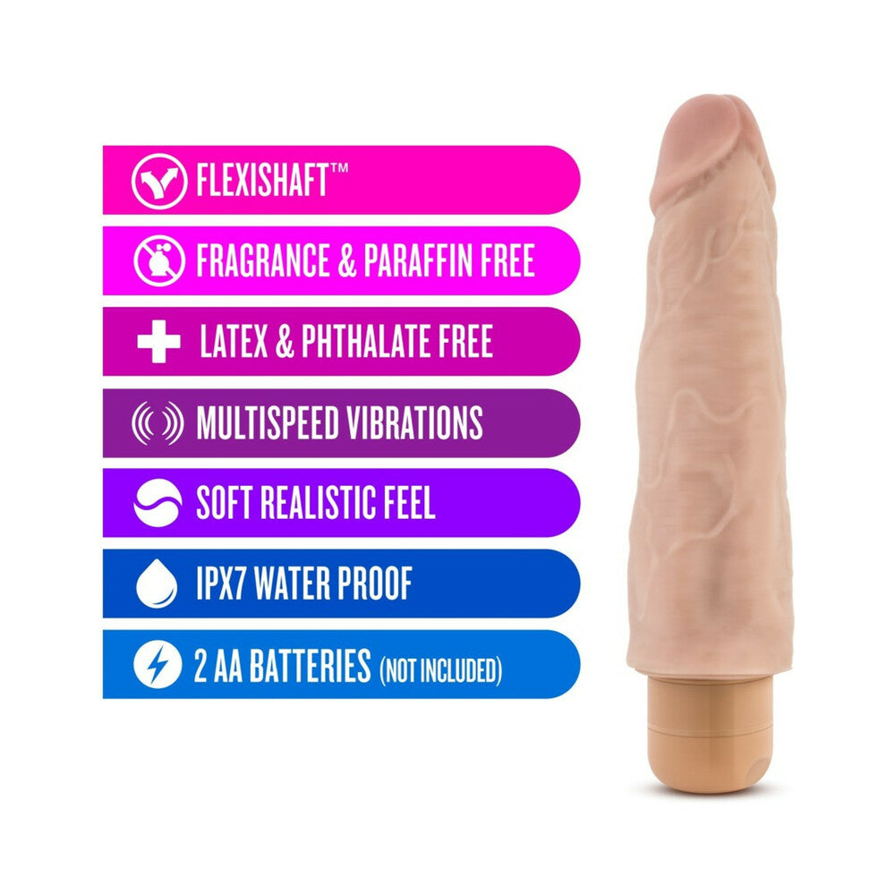DR. SKIN VIBE 14 REALISTIC 8 IN. VIBRATING DILDO BEIGE