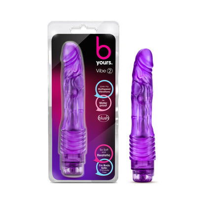 BLUSH - B YOURS VIBE 2 REALISTIC 9 IN. VIBRATING DILDO PURPLE