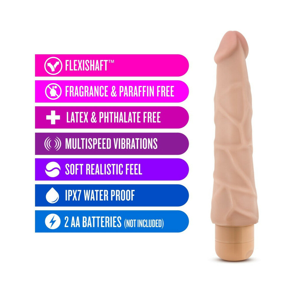 DR. SKIN VIBE 1 REALISTIC 9 IN. VIBRATING DILDO BEIGE