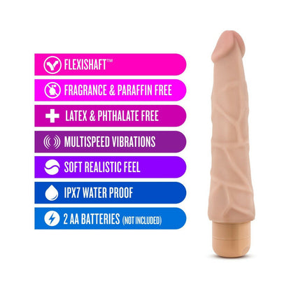 DR. SKIN VIBE 1 REALISTIC 9 IN. VIBRATING DILDO BEIGE