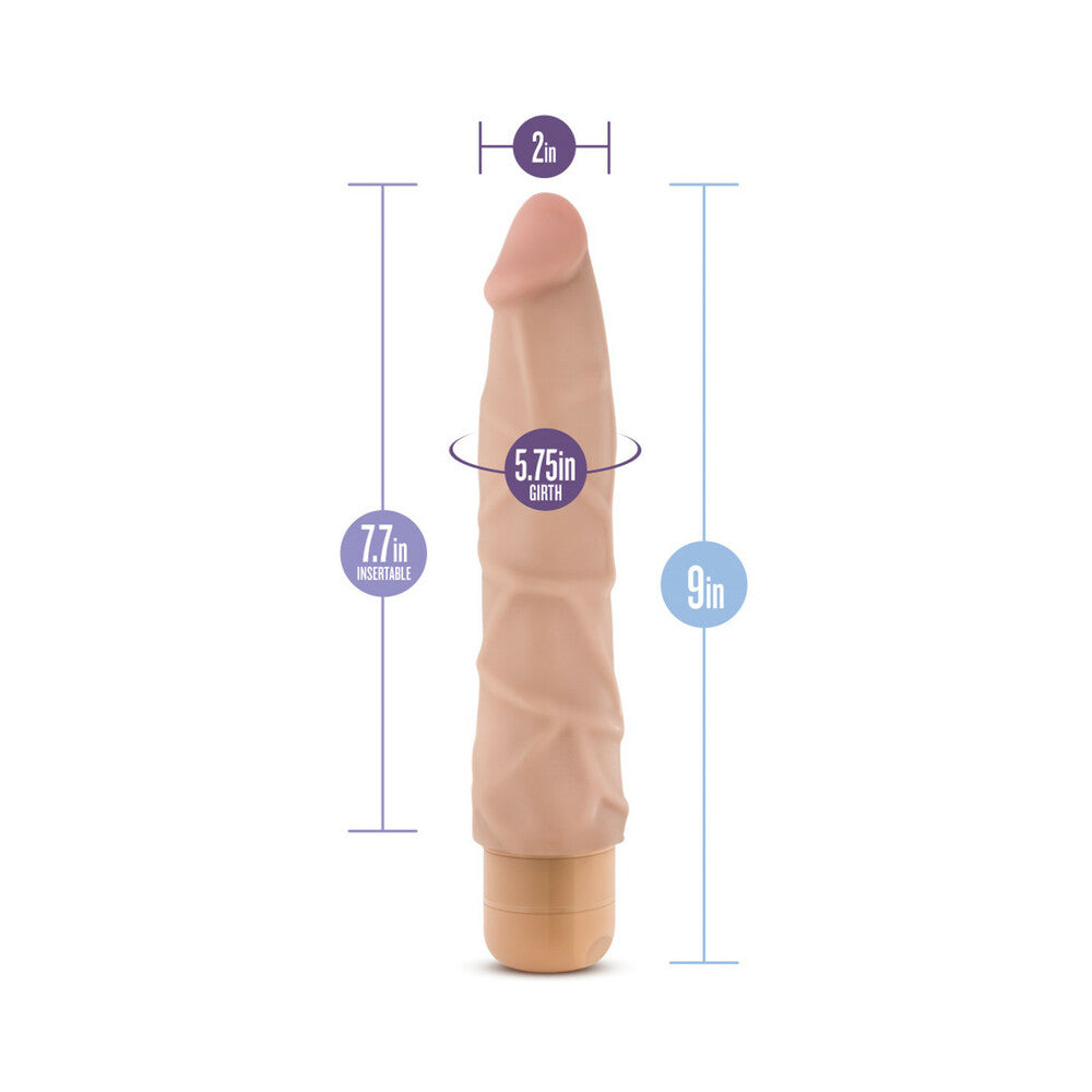 DR. SKIN VIBE 1 REALISTIC 9 IN. VIBRATING DILDO BEIGE
