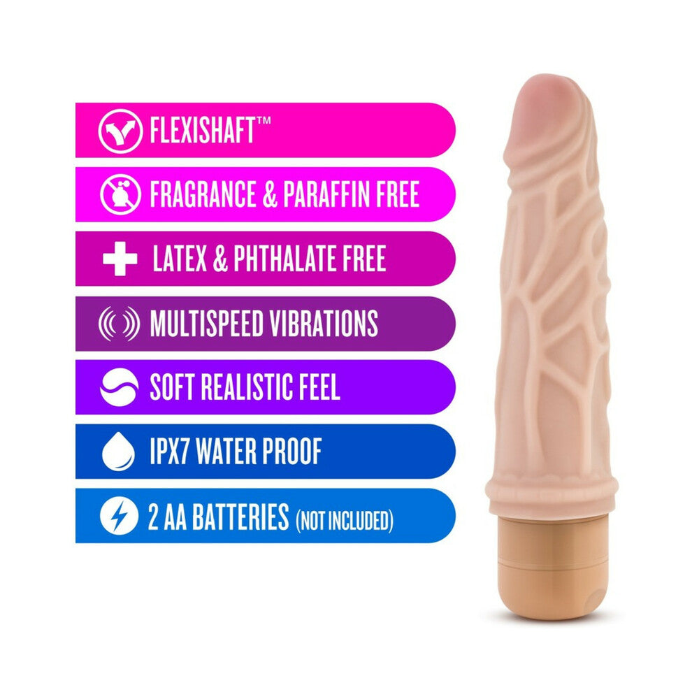 DR. SKIN VIBE 3 REALISTIC 7.25 IN. VIBRATING DILDO BEIGE