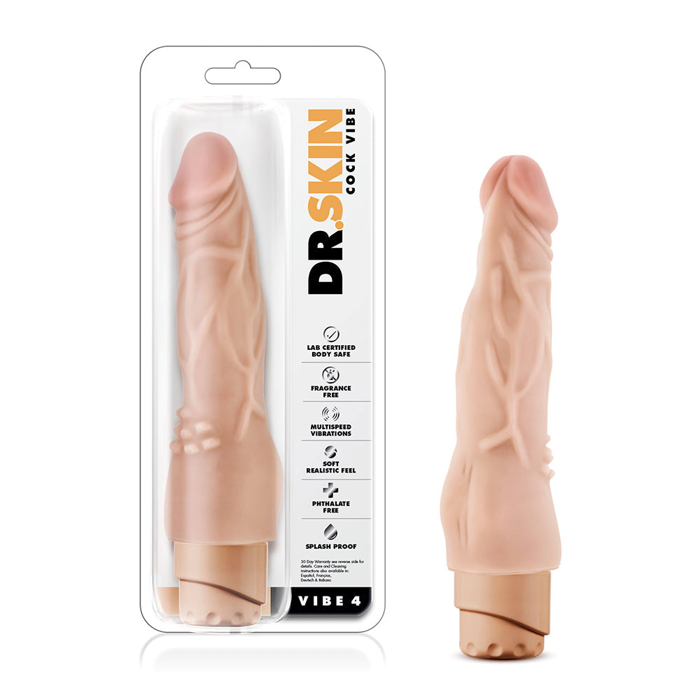 BLUSH - DR. SKIN COCK VIBE 4 REALISTIC 8 IN. VIBRATING DILDO