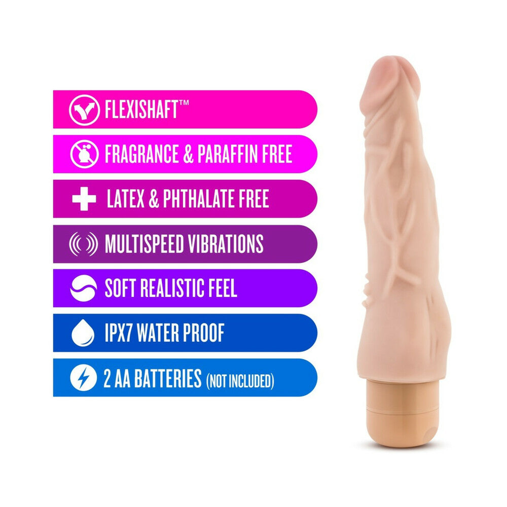 DR. SKIN VIBE 4 REALISTIC 8 IN. VIBRATING DILDO BEIGE