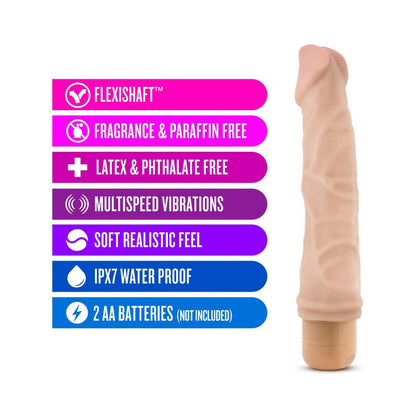 DR. SKIN VIBE 6 REALISTIC 8.75 IN. VIBRATING DILDO BEIGE