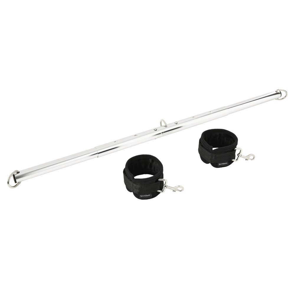 SPORTSHEETS EXPANDABLE SPREADER BAR & CUFFS SET BLACK
