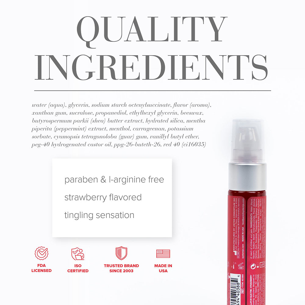 SYSTEM JO - JO NIPPLE TITILLATOR AROUSAL GEL STRAWBERRY 1 OZ.