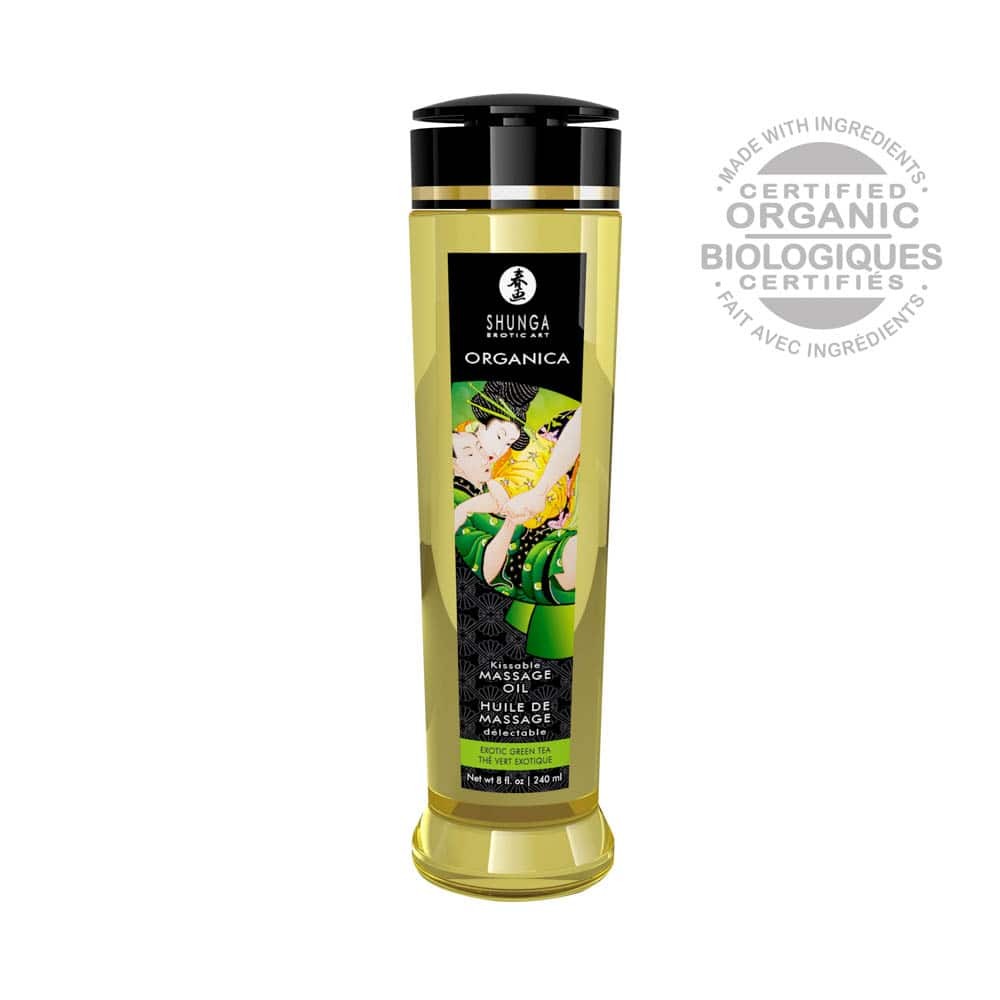 SHUNGA - MASSAGE OIL ORGANICA 240 ML / 8 OZ GREEN TEA