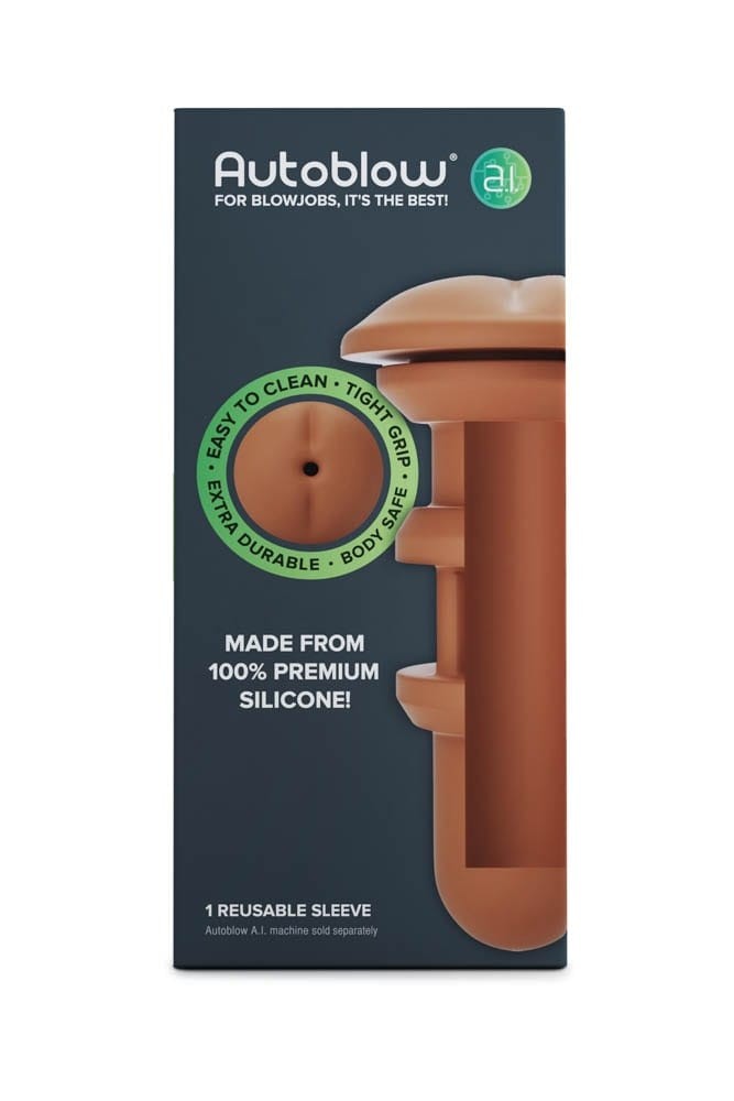 AUTOBLOW - AUTOBLOW A.I. SILICONE ANUS SLEEVE - BROWN_B0O50_1