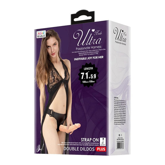 DEBRA - WEARABLE HARNESS STRAP ON DOUBLE ENDED REALISTIC DILDO