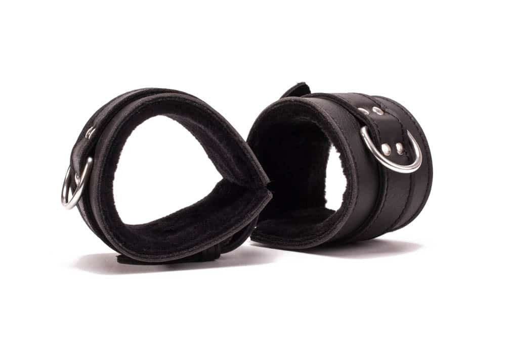 DEVIL STICKS - HAND CUFFS GRAIN LEATHER BLACK