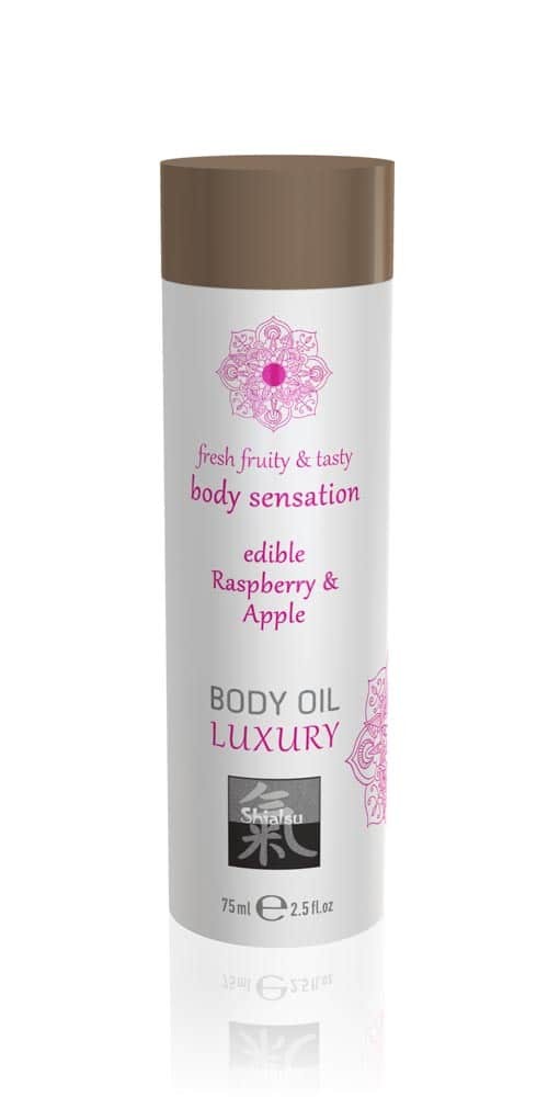 SHIATSU - LUXURY BODY OIL EDIBLE - RASPBERRY & APPLE 75ML