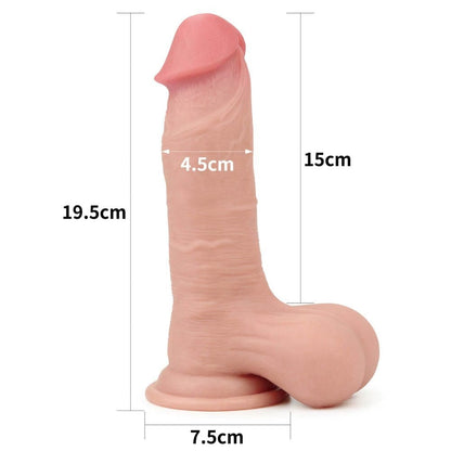 LOVETOY - 7.8'' SLIDING SKIN DUAL LAYER DONG - WHOLE TESTICLE