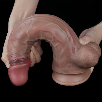 LOVETOY - 11.5'' DUAL LAYERED PLATINUM SILICONE COCK