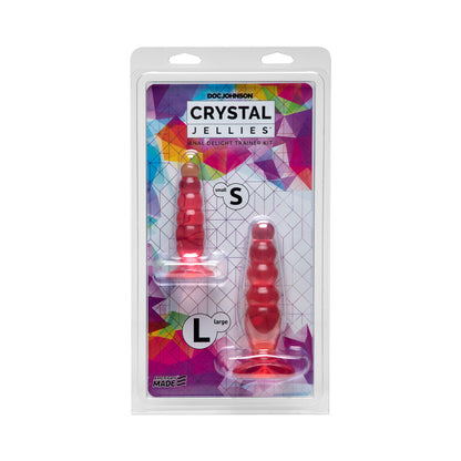 DOC JOHNSON - CRYSTAL JELLIES - KIT DE ENTRENAMIENTO ANAL DELIGHT ROSA