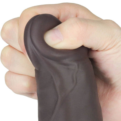 LOVETOY - 9'' DUAL LAYERED SILICONE ROTATOR BROWN