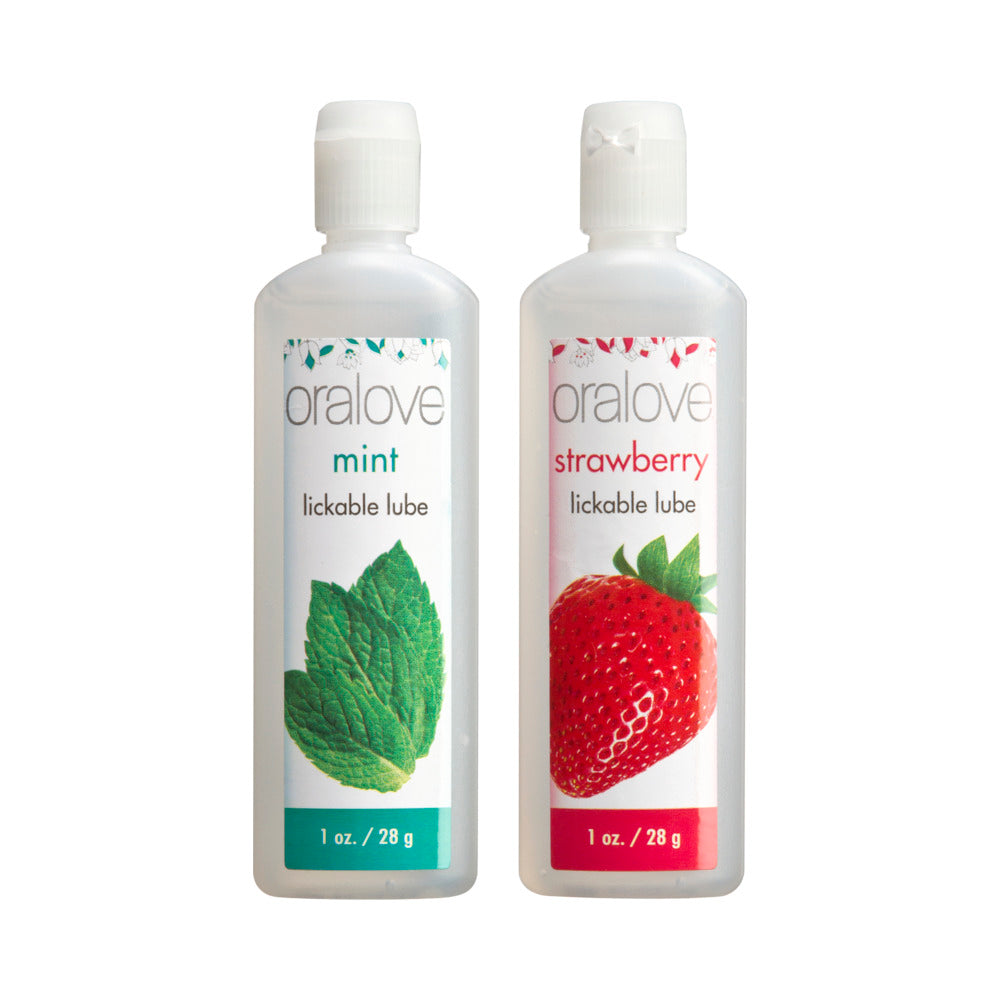 DOC JOHNSON - ORALOVE DELICIOUS DUO STRAWBERRY AND MINT
