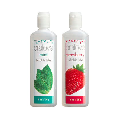DOC JOHNSON - ORALOVE DELICIOUS DUO STRAWBERRY AND MINT
