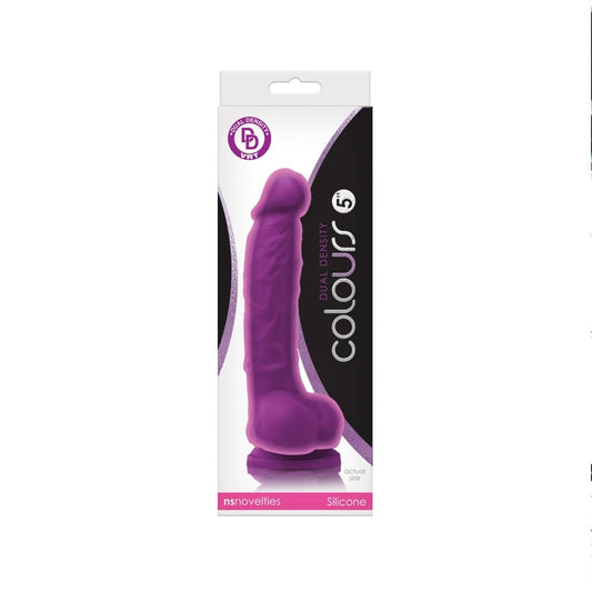 NS TOYS - COLOURS DUAL DENSITY 5 INCH DILDO PURPLE