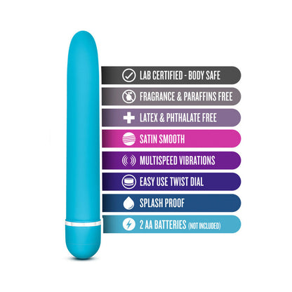 ROSE LUXURIATE CLASSIC SLIMLINE VIBRATOR BLUE