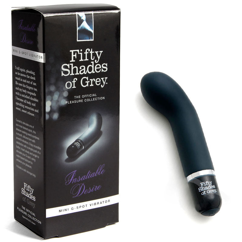 FIFTY SHADES OF GREY - INSATIABLE DESIRE SILICONE MINI G-SPOT VIBRATOR BLACK