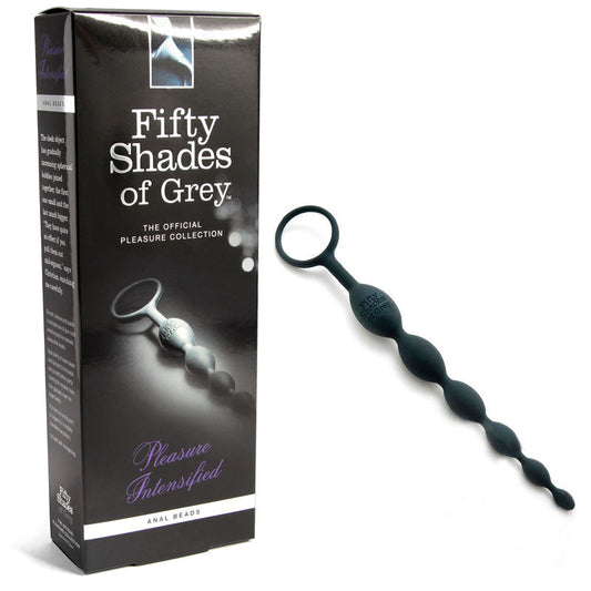 FIFTY SHADES OF GREY PLEASURE INTENSIFIED SILICONE ANAL BEADS BLACK