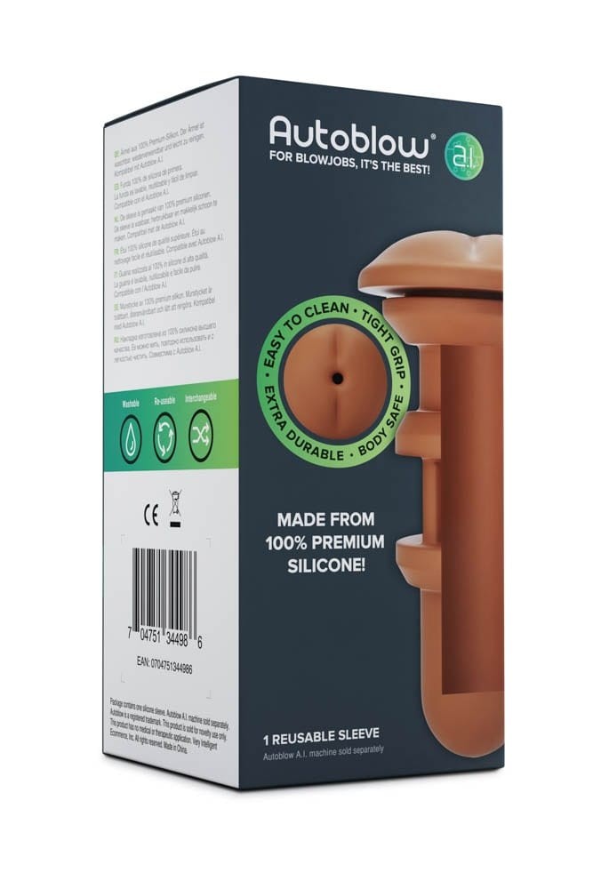 AUTOBLOW - AUTOBLOW A.I. SILICONE ANUS SLEEVE - BROWN_B0O50_1