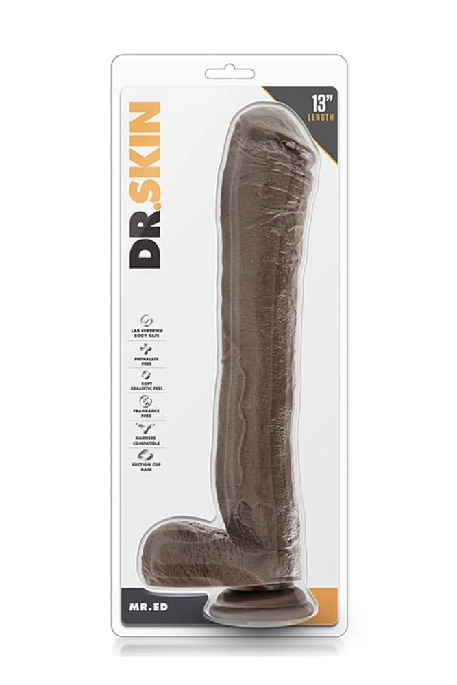 BLUSH - DR.SKIN MR.ED 13 INCH DILDO CHOCOLATE