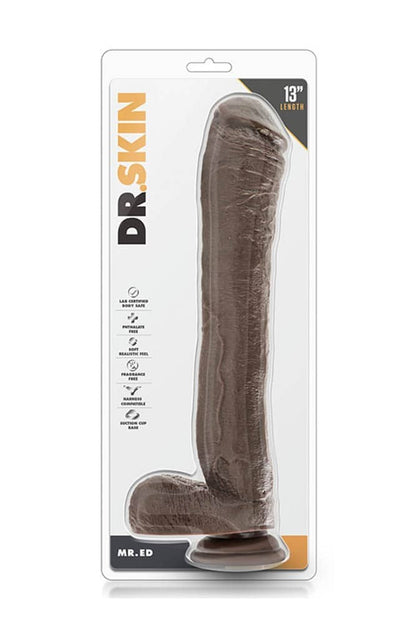 BLUSH - DR.SKIN MR.ED 13 INCH DILDO CHOCOLATE