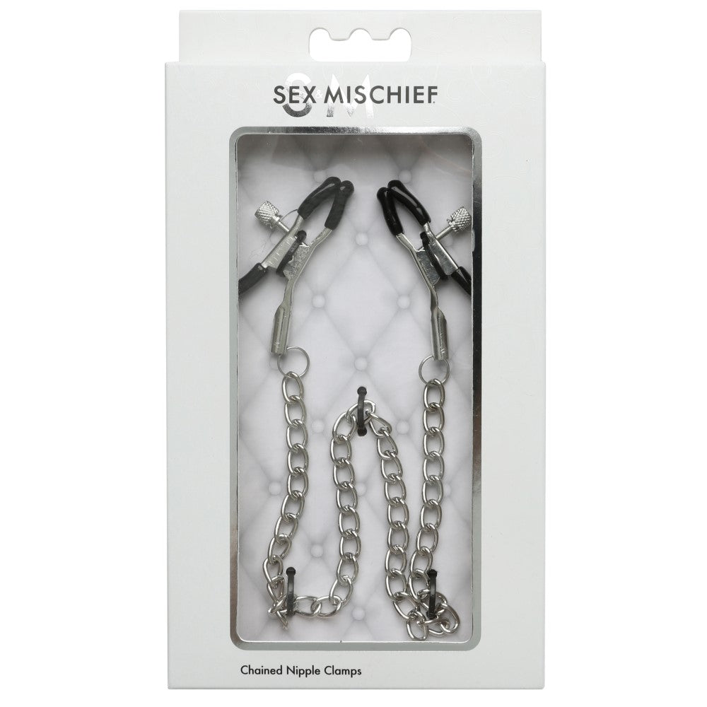 SPORTSHEETS SEX & MISCHIEF ADJUSTABLE CHAINED NIPPLE CLAMPS